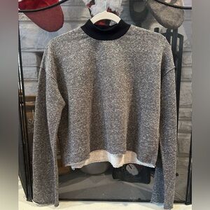 Alala Phoebe Mock Knit Cropped Sweatshirt - Size S